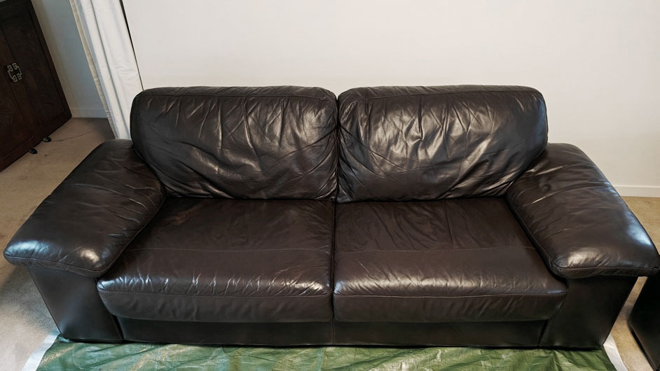 couch after colour restoration work